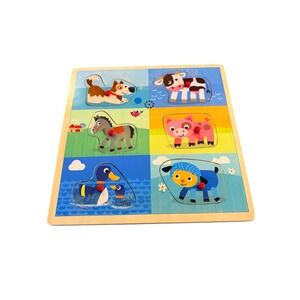 Toys‎ "R" Us Wooden Sound Peg Puzzle Farm Animals Toddler Toy